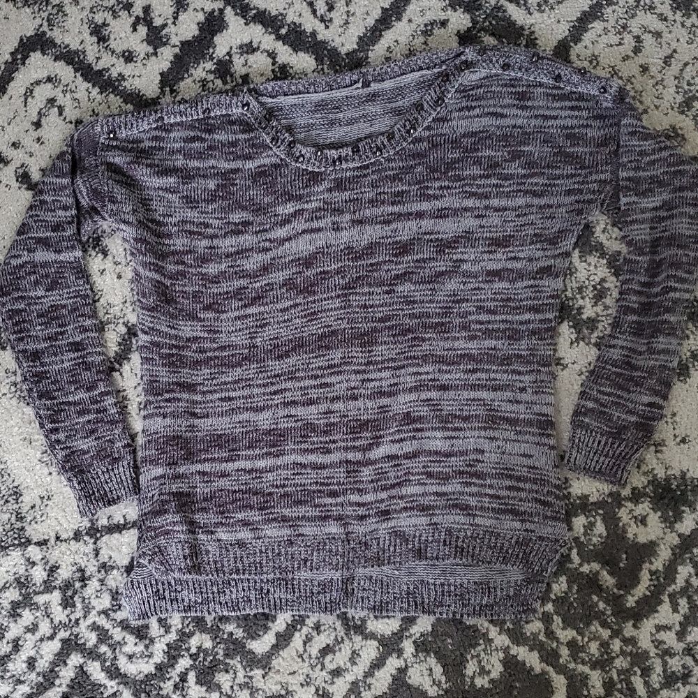 Grey studded collar sweater
